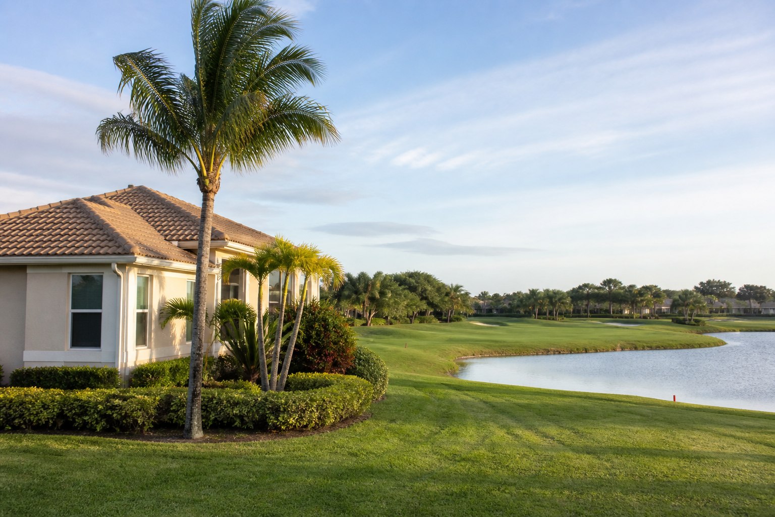 A Southwest Florida home beside a golf course and lake