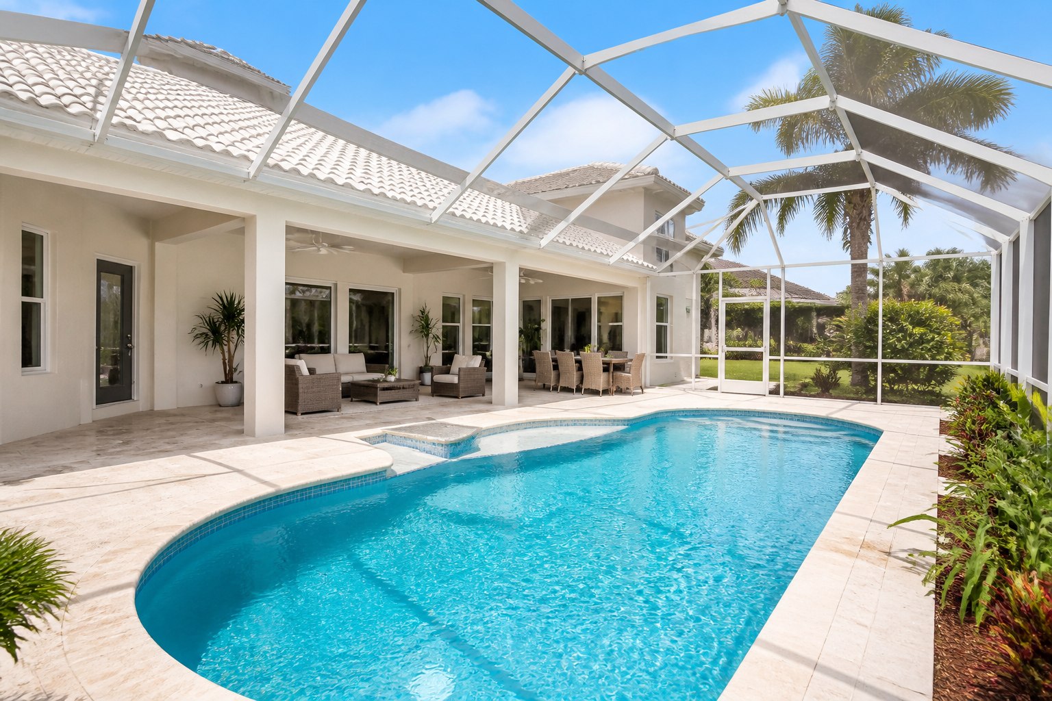 A screened-lanai pool home in Southwest Florida